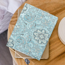 Couverture décorative en tissu A5 pour cahier, ajustable et faite main. Protège-livres