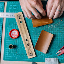 Wykrojnik do paska na klucze ze skóry DIY, forma do robótek skórzanych, drewniany szablon