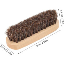 Cepillo para herraduras de crin de caballo para limpiar y abrillantar, fabricado en madera y crin de caballo.