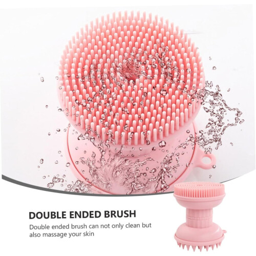 1pc Double-sided Silicone Cleansing Brush Manual Exfoliating Face Scrubbe