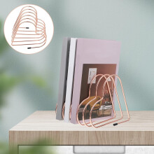 Juego de sujetalibros extensibles de oro rosa, soporte y organizador de libros de escritorio resistente al desgaste.