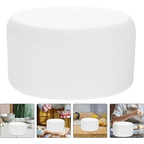 Foams Cake Model 1 round Bakery Cake Dummy White Simple Versatile Design Easy-to-use