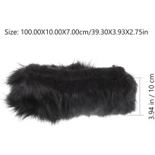 Pörröinen pehmoinen tekoturkiskangas 7 cm x 1 m musta suikale tontun parran tekoon ja hatun koristeluun tee-se-itse-askartelut