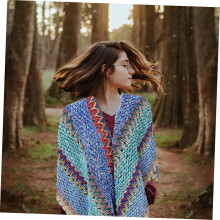 Boho Stickad Omlottsjal för Dam Mysig Plus Poncho med Fransar Vintage Style Travel Cape