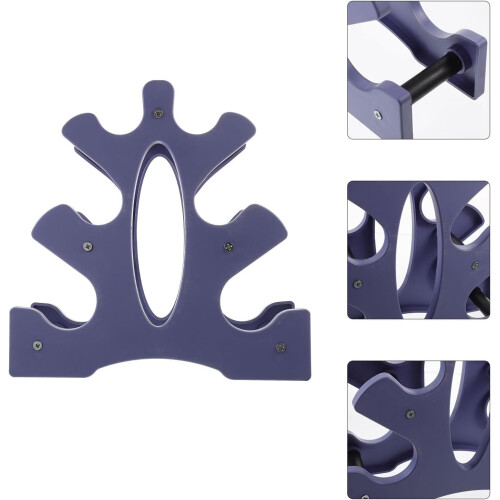 Double-Sided Plastic Dumbbell Rack Electroplated ABS Holder for 6 Hand Weights