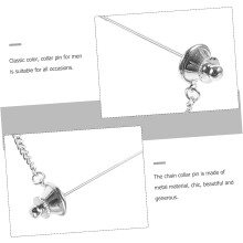 Broche Collar Botão para Homens Metal Chain Collar Bar Pin de gravata decorativa para camisas casuais
