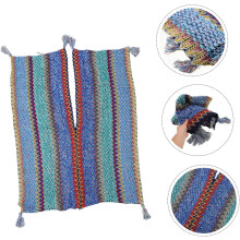 Boho-Strickschal für Damen, kuscheliger Poncho mit Fransen im Vintage-Stil, Reisecape