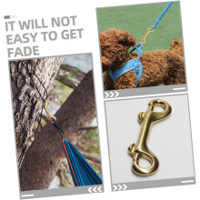 Clips de cable de latón con hebilla de doble gancho para correa de mascota, mosquetón de gatillo metálico.
