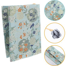 Handgefertigte Stoff-Buchhülle A6 mit Blumenmuster, dekorativ für Büro und Schule
