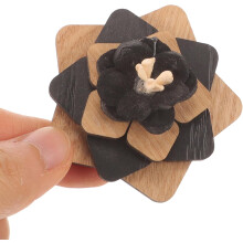 Broche de madera para ropa de hombre y mujer, estrella de cinco puntas, hecho a mano, alfiler de solapa, accesorio decorativo para chaqueta y traje.