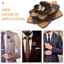 Wooden Brooch Pin for Clothes Men and Women Five-Point Star Handmade Lapel Pin Fashion Suit Decorative Jacket Accessory
