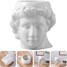 600 ml Keramik-Trinkbecher in künstlerischer Form, kreative Skulptur-Kaffeebecher, weiß, klein, handgefertigt