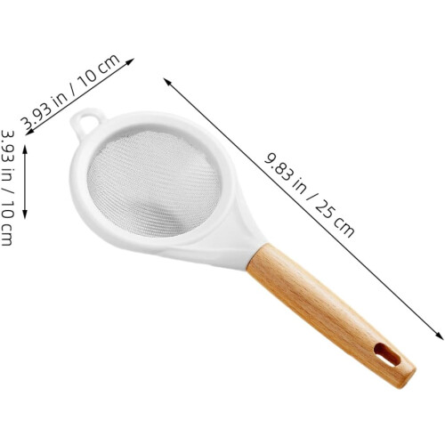 Kitchen Sieve Fine Mesh Flour Strainer for Baking with Walnut Wood Handle 1