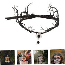 Foldable Gothic Headband Horn Headpiece para mulheres Halloween Cosplay Costume Party Acessório