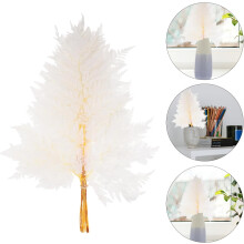 Bouquet de 10 feuilles de fougère blanche stabilisée, idéal pour la décoration intérieure et extérieure (bureau).