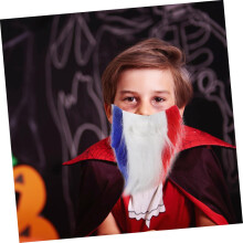 Sztuczna broda rekwizyt na scenę cosplay broda zabawna impreza świąteczna niebiesko-biało-czerwona cosplay dostaw