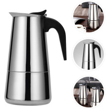 Kaffeemaschine aus Edelstahl, Mokka-Kaffeekanne, 450 ml (9 Tassen), wärmeisolierter Griff, schnelles Brühen, stilvolles, modernes Design