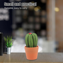 Alfiletero con forma de aguja de cactus artificial y organizador de costura con maceta de tela no tejida verde oliva