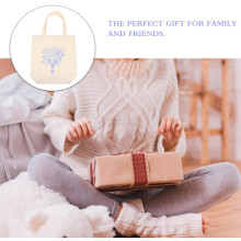 Kit fai da te per borsa in tela ricamata da donna, borsa per la spesa riutilizzabile con modello e istruzioni.