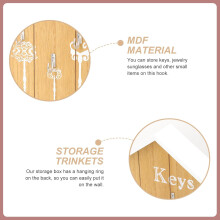 Wall Hanging Storage Rack House-Shaped Brown MDF and Metal Multi-Functional Storage Holder