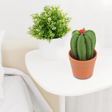 Nadelkissen in Kaktusform mit olivgrünem Vlies-Blumentopf und Näh-Organizer