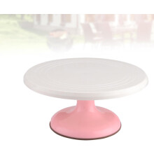 Platou rotativ cu model de montare a tortului, rotativ manual la 360 de grade, design rotund, din plastic, pentru copt