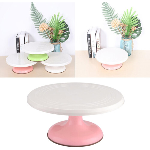 Cake Mounting Pattern Turntable Manually Rotating 360 Design Round Shaped Plastic Baking Supplies