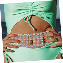Cadena para la cintura con borlas de monedas, estilo bohemio, ideal para bailarinas del vientre y fiestas de verano en la playa.