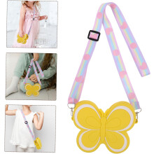 Schmetterlingsförmige Silikongeldbörse, niedliche Mini-Geldbörse für modisches Crossbody-Accessoire, Gelb