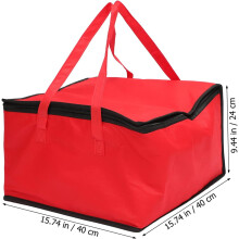 Bolsa isotérmica roja de 30 cm (12 pulgadas) para conservar el calor en pasteles y pizzas para llevar.