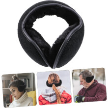 Vindtäta plyschiga vinterhörselkåpor bakom huvudet varma öronskydd unisex mjuka svarta stickade fyrkantiga design utomhus