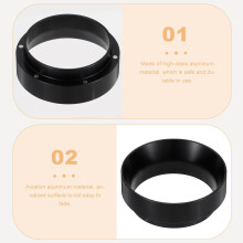 Anneaux doseurs magnétiques en aluminium pour café moulu, 51 mm, surface anodisée noire, outil pour cafetière