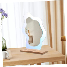 Espejo de maquillaje para escritorio, dormitorio, espejo estético irregular, tocador decorativo