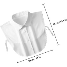 Detachable White Fake Collar for Women 100% Cotton False Shirt Collar Attachment Round Neck Accessory