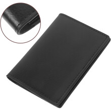 Étui porte-cartes de visite portable en cuir pour homme, avec poches, idéal pour les voyages et le quotidien.