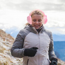 Winterliche Outdoor-Ohrenschützer für Damen, rosa Plüsch-Ohrenschützer für kaltes Wetter