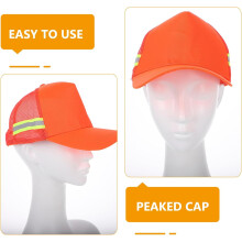 Atmungsaktive orangefarbene Trucker-Cap für Damen und Herren, leichter, dicker Sicherheits-Sonnenhut zum Laufen