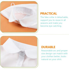Collar falso branco desmontável para mulheres 100% algodão falsa camisa colar anexo redondo pescoço acessório