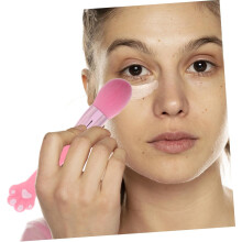 Katzenpfoten-Make-up-Pinsel, rosa Puderpinsel für flüssige Foundation, Rouge und loses Puder im Reise-Badezimmer