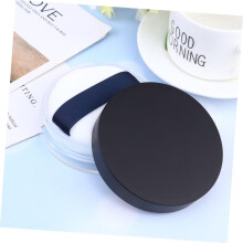 Reusable Loose Powder Container with Fluffy Puff and Divider Portable Plastic Makeup Compact