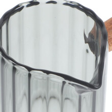 Vidro leite Pitcher 90ml alça de madeira medir copo adequado