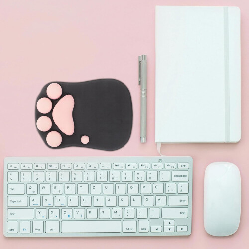 Pata de gato Silicone Mouse Pad com apoio ao pulso 3D ergonômica mesa mouse mat 1