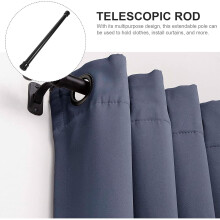 Verstellbare Duschvorhangstange 50-80 cm, ausziehbare Kleiderstange in Schwarz und Weiß für Badezimmer