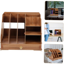 Robuste Aufbewahrungsbox aus Holz für Kleinigkeiten, einfacher Schreibtisch-Organizer mit Schublade