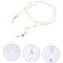 Catena per occhiali con perle e cinturino anti-smarrimento per mascherina, catena per occhiali da donna con perline