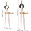 2pcs DIY couro artesanato marcação medidores pés planos de cobre, 6 polegadas e 8 polegadas Leathercraft bússolas 2