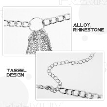 Cadena corporal con diamantes de imitación para mujer, joyería de moda para el vientre, cinturón de metal ajustable.