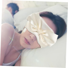 Zijden slaapmasker voor dames met strik, draagbaar en schattig slaapmasker voor dagelijks gebruik.