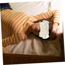 Máscara de olho de sono de seda para mulheres com bowknot, máscara de sono bonita portátil para uso diário