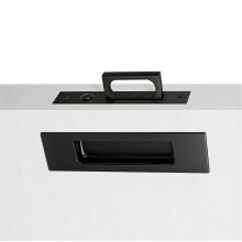 Modern Square Pocket Door Handle With Smooth Quiet Press-Black